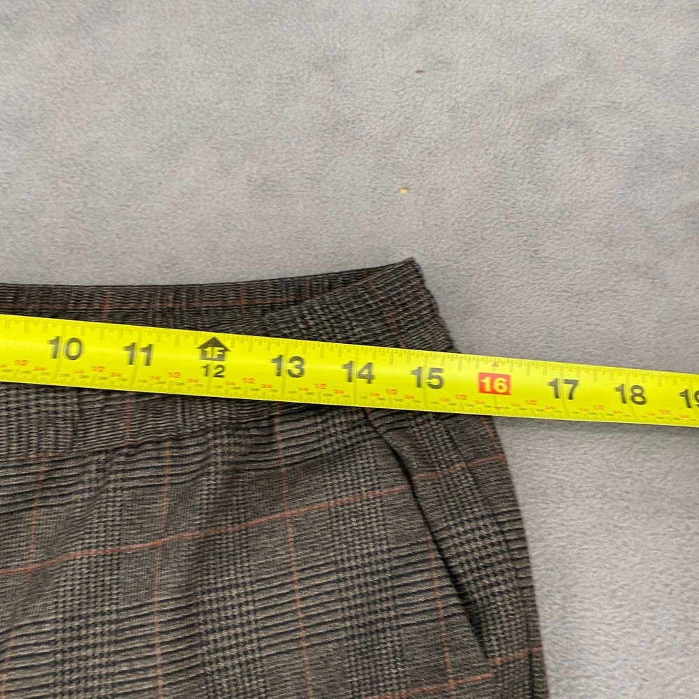 Express Extra Slim Mens Plaid Trousers Brown Glen Check Drawstring Pants Size M - Picture 6 of 10